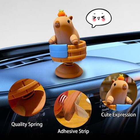 Cute Capybara Car Dashboard Swinging Decorations Rearview Mirror Interior Ornament Funny Capybara Decorate Duck Decor Desktop Decoration Universal Animal Accessories Gift for Owners in Kuwait