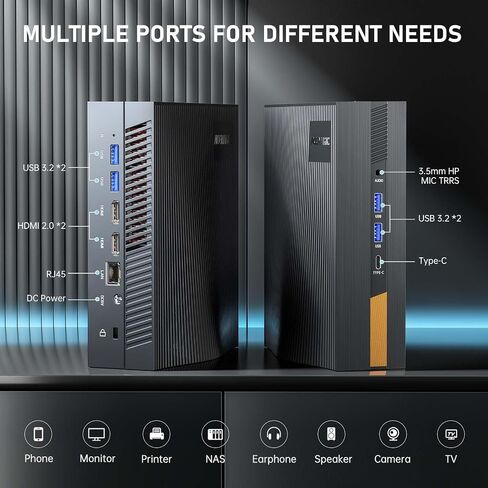 ACEMAGIC Mini PC i7-11800H(8C/16T, up to 4.6 GHz) Windows 11, 16GB DDR4 512G NvMe SSD Mini Computers, Mini Desktop Computer Support 4K UHD Triple Display/WiFi 6/BT5.2 for Business/HTPC Small PC in Saudi Arabia