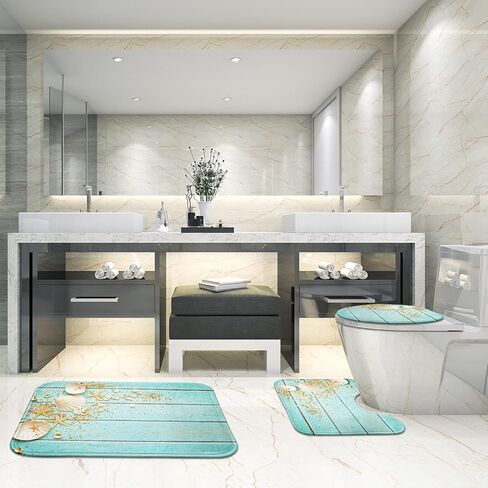 Britimes Halloween Bathroom Rug Set of 3, Funny Skeletons Body Skull 3 Pieces Bath Mats Set for Bathroom, No Silp Washable Cover Floor Rug Decorations for Kitchen Bathroom Bedroom in Kuwait