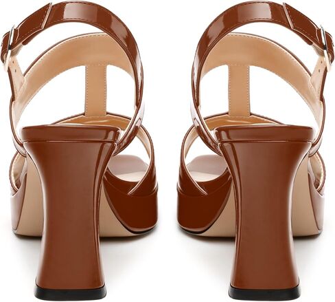 Women's Platform Sandals, Buckle Ankle Strap Open Toe Heeled Sandal, Fashion High Heel Sandals for Wedding Partying Dating in Saudi Arabia