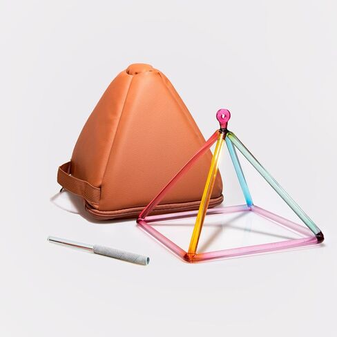 TOPFUND Quartz Singing Pyramid 12 inch with Artificial Leather Carrying Case and Quartz Suede Mallet in Saudi Arabia