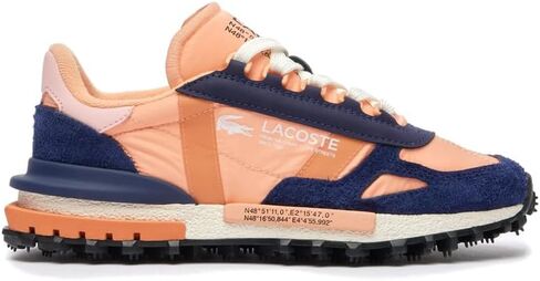 Lacoste - حذاء رياضي نسائي من القماش Elite Active، برتقالي فاتح/كحلي، الولايات المتحدة الأمريكية in Saudi Arabia