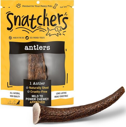 Snatchers Elk Antlers for Dogs – Long Lasting Dog Chews and Dog Toys for Aggressive Chewers, Naturally Shed Deer Antlers for Dogs Processed in The USA, No Additives (Small, 1 Count) in Saudi Arabia