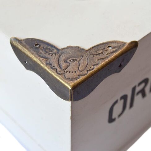 20 Pcs Vintage Bronze Corner Protectors Decorative Metal Covers Antique Safety Guards Retro Right Angle Bracket for Menu Book Photo Album Scrapbook Wood Case Edge Small Size (Side Length:1-1/2") in Saudi Arabia