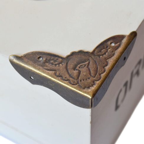 20 Pcs Vintage Bronze Corner Protectors Decorative Metal Covers Antique Safety Guards Retro Right Angle Bracket for Menu Book Photo Album Scrapbook Wood Case Edge Small Size (Side Length:1-1/2") in Saudi Arabia