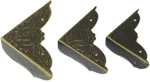 20 Pcs Vintage Bronze Corner Protectors Decorative Metal Covers Antique Safety Guards Retro Right Angle Bracket for Menu Book Photo Album Scrapbook Wood Case Edge Small Size (Side Length:1-1/2") in Saudi Arabia