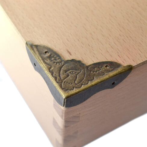 20 Pcs Vintage Bronze Corner Protectors Decorative Metal Covers Antique Safety Guards Retro Right Angle Bracket for Menu Book Photo Album Scrapbook Wood Case Edge Small Size (Side Length:1-1/2") in Saudi Arabia