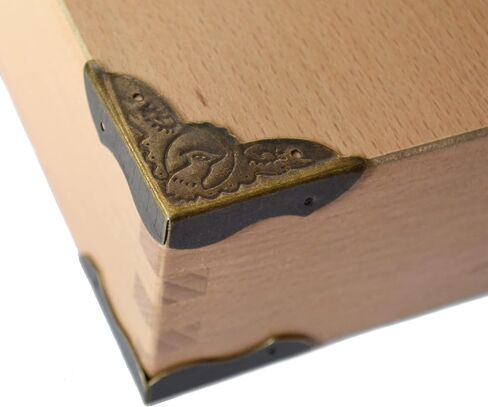 20 Pcs Vintage Bronze Corner Protectors Decorative Metal Covers Antique Safety Guards Retro Right Angle Bracket for Menu Book Photo Album Scrapbook Wood Case Edge Small Size (Side Length:1-1/2") in Saudi Arabia
