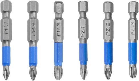 Screwdriver Bits Set Magnetic Impact Power Batch Phillips Pozidriv Cross Pozi Anti Slip 1/4 Hex Electric Drill Driver Tool (Screwdriver Bit 6pcs) in Saudi Arabia
