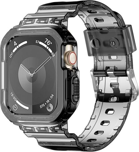 Compatible with Apple Watch Band 40mm 38mm 41mm 42mm 44mm 45mm 49mm Women Men, Crystals Clear Wristband with Bumper Case for iWatch Ultra 2/1 Series 9 8 7 SE/6 5 4 3 2 1 in Kuwait