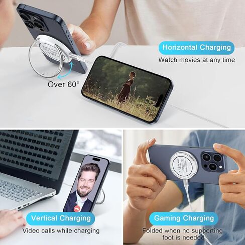 Magnetic Wireless Charger Fast Charging Pad,15W Fast MagSafe Wireless Phone Charger with iPhone 16/16 Pro/16 Plus/16 Pro Max/15/15 Pro/15 Plus/15 Pro Max/14/14 Plus/14 Pro Max/13/12 AirPods 3/2/Pro in Saudi Arabia
