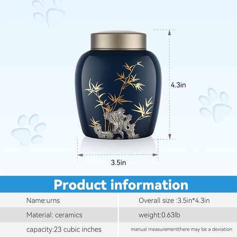 Urns for Human Ashes Urns for Cat Urns,Pet Urns for Cat Ashes,Cat Urns for Ashes Animal Urns for Ashe Pet Cremation Urn (White peony) in Saudi Arabia