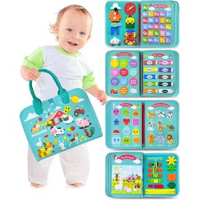 Toddler Busy Board Montessori Toys for 1 2 3 4 Year Old Girl Birthday Gifts, Busy Book Sensory Learning Toys for Toddlers 1-3, Educational Activities Airplane Car Travel Toys for Ages 2-4 Girl