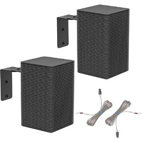 Speaker Stand Pair for Samsung Rear Speaker Stands and Wall Mount - Height Adjustable Extend 33" to 42" Floor Speaker Stand for HW-Q990C and More Samsung Surround Sound with Keyhole or Thread Hole