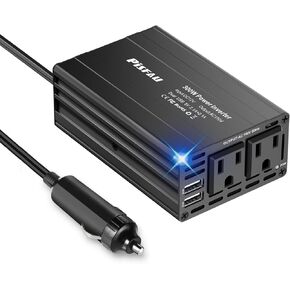 300W Power Inverter 12V DC to 110V AC Car Plug Adapter Outlet Converter with 4.2A Dual USB AC car Charger for Laptop Computer,Road Trip Essentials Camping Accessories