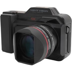 5K Night Vision Digital Camera, IR Night Vision 50MP Camcorder Video Camera Point & Shoot Digital Camera with 4 Large Screen, 50x Zoom, 4800mAh Rechargeable Battery, 64G SD Card
