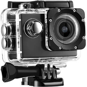 Action Camera, K1080HD 12MP Underwater Waterproof Video Camera Outdoor Bike Diving Sports Action Camera (Black)
