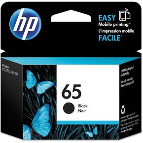 HP خرطوشة حبر سوداء 65 | تعمل مع سلسلة HP AMP 100، HP DeskJet 2600، 3700 Series، HP ENVY 5000 Series | مؤهلة للحبر الفوري | N9K02AN