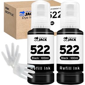 Printers Jack Compatiable Epson T522 Refill Ink Bottle Kit for Epson EcoTank ET-2720, ET-4700