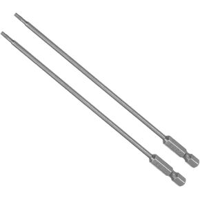 T15 Torx Head Screwdriver Bit, 6" Long 1/4 Inch Hex Shank, Magnetic Security Tamper Proof Star Drill Driver - (Applications: for Repair), 2-Pieces