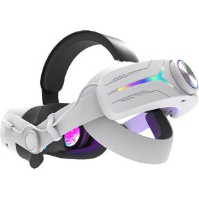Orzero Head Strap Accessories Compatible for Quest 3S with Extended 12000mah Battery Pack, PD Fast Charging 9V 2A Extended Gaming Time with RGB Light Exclusively Designed for Quest 3s - Black