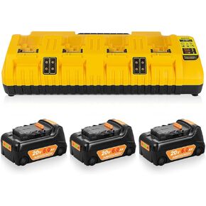 استبدال شاحن بطارية DCB104 لمحطة شاحن بطارية Dewalt 20V واستبدال بطارية 3 عبوات لبطارية Dewalt 20V