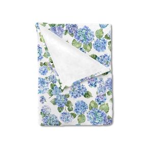 Blue Hydrangea Floral Baby Blanket for Boy Girl Watercolor Flowers Painting Flannel Soft Swaddle Blanket Wild Floral Receiving Blankets Unisex Newborn Toddler Nursery Bed Crib Throw Blanket 30x40