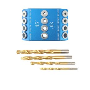 Kipokalor Red 30 45 90 Degree Angle 4 Sizes Drill Hole Guide Jig, for Angled and Straight Hole,Deck Cable Railing Lag Screw Drilling Template Block for Horizontal Cable Wood Post,Stair Wire Handrail