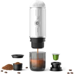 BENFUCHEN Portable Espresso Machine For Travel, USB-C Charging, Self-Heating Electric Espresso Maker, 19 Bar Mini Coffee Maker On the Go For Camping & Hiking For Ground Coffee & NESPRESSOpods, Black