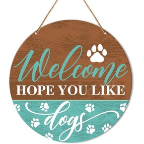 Funny Dog Bathroom Sign Wall Decor, Guest Bathroom Hanging Sign Decor Rustic Wall Decoration Wood Sign for Toilet, Powder Room, Housewarming Gifts for Dog Mom Dad Lover Own, All Bums Welcome