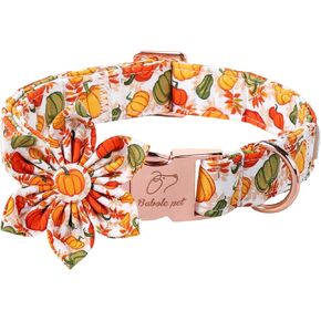 Fall Dog Bow Tie Collar Adjustable Thanksgiving Boy Girl Large Dog Cotton Collars Gold Metal Buckle Orange Maple Leaf Printed L