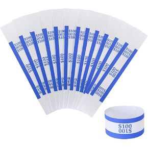 Essential Currency Straps –450 Assorted Bill Wrappers, Money Bands to Organize Bills, ABA Standard Colors, Self-Adhesive, 7.5 x 1.15 Inches (450 Assorted/ 50 of Each)