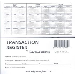 12 Check Registers for Personal Checkbook - Made in The USA - Checkbook Ledger Transaction Registers