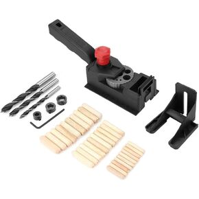 Woodworking Self Centering Dowelling Jig, 38Pcs/Set Handheld Dowel Jig Doweling Jig Wood Joint Jig Wood Joiners Wood Dowel Straight Hole Drilling Guide Woodworking Carpentry Positioner