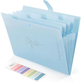 SKYDUE Letter A4 Paper Expanding File Folder Pockets Accordion Document Organizer (Purple)