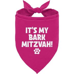 It's My Barkmitzvah Dog Bandana, Pink Dog Bandana, Pet Dog Scarf Accessories, Funny Cute Dog Bandana, Pet Dog Triangle Scarf, Dog Bandana for Small Medium Large Dogs, Gift for Dog Lover (D16)