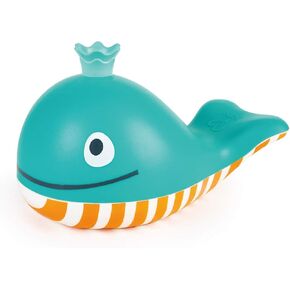 Hape Bubble Blowing Whale | Baby Squirt Toy for Bath Time Play, Blue, L: 5.7, W: 3.5, H: 3.5 inch