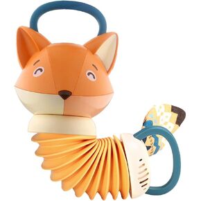 Baby Fox Musical Toy - On-The-Go Entertainment with Classical Melodies, Accordion Stretch, and Squeaky Fun for Developing Motor Skills - Perfect for Strollers, Car Seats, and Travel (Fox)