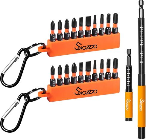 22PCS 1/4" Hex Shank Magnetic Drive Guide Set(Length: 3.15" + 4.72"), & Screwdriver Bit Set(S2 Steel) with Bit Holder,for Prevent Wood Screws Shaking When Driving,Suitable for Wood Processing in Saudi Arabia