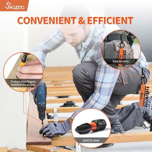 22PCS 1/4" Hex Shank Magnetic Drive Guide Set(Length: 3.15" + 4.72"), & Screwdriver Bit Set(S2 Steel) with Bit Holder,for Prevent Wood Screws Shaking When Driving,Suitable for Wood Processing in Saudi Arabia