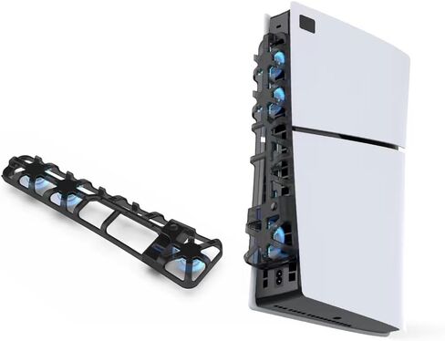 WUXIDIXI Cooling Fan for PS5 Slim, High-Speed Rotational Cooling System with Blue LED Light, Quiet Cooler Accessories for PS5 Slim Digital & Discs Edition with USB 3.0 Port - Black in Saudi Arabia