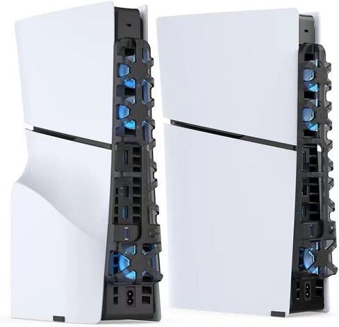 WUXIDIXI Cooling Fan for PS5 Slim, High-Speed Rotational Cooling System with Blue LED Light, Quiet Cooler Accessories for PS5 Slim Digital & Discs Edition with USB 3.0 Port - Black in Saudi Arabia