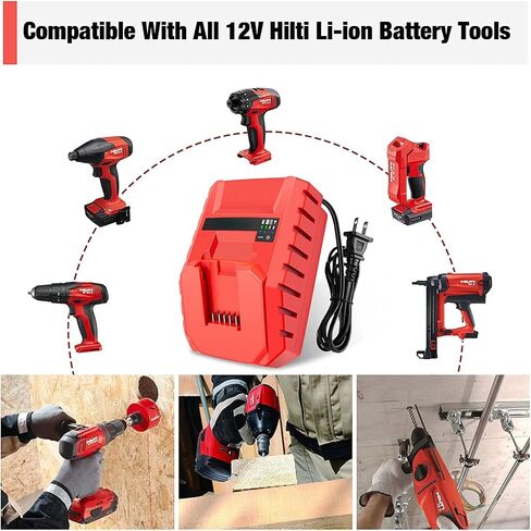 Battery Charger Replacement Tool Compatible for Hilti, 12V C4/12‑50 100‑240V Battery Charger (U.S. regulations) in Saudi Arabia