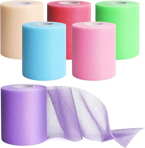 DE Pre Wrap Black، شريط رياضي Prewrap، 6 عصابات رأس ملفوفة مسبقًا لكرة القدم الشعر، غلاف رياضي من الفوم للكاحل والمعصمين واليدين والركبة والمرفقين 2.75 بوصة × 12 ياردة، اللون in Saudi Arabia