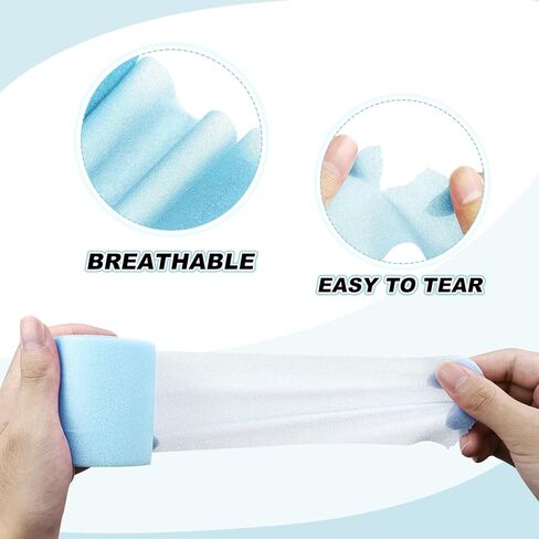 DE Pre Wrap Black، شريط رياضي Prewrap، 6 عصابات رأس ملفوفة مسبقًا لكرة القدم الشعر، غلاف رياضي من الفوم للكاحل والمعصمين واليدين والركبة والمرفقين 2.75 بوصة × 12 ياردة، اللون in Kuwait