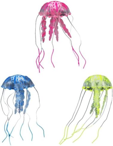 Yellow Aquarium Artificial Glowing Jellyfish Fish Tank Ornament Aquarium Silicone Decoration, Aquarium Décor Thematic Ornaments, Aquarium Décor in Saudi Arabia