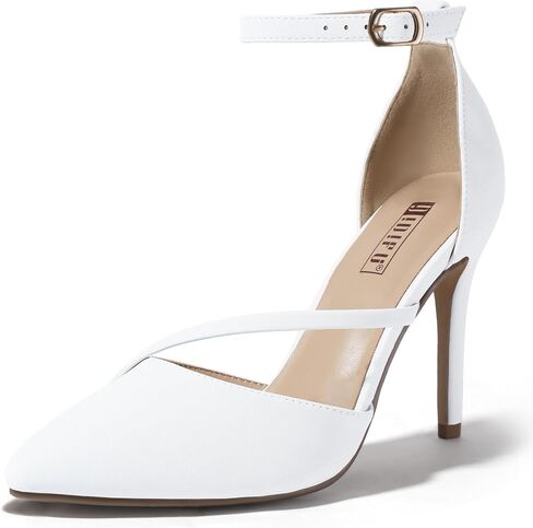 IDIFU IN4 Women's Pumps Closed Toe Heels Stiletto High Heels Dress Shoes for Women Wedding Prom Dressy Party Bridal Shoes Trendy Strappy Pointed Toe Ankle Strap Heels Pumps in Kuwait