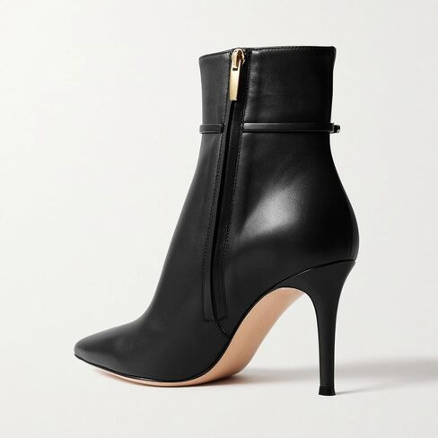MIRAAZZURRA Ankle Boots for Women Pointed Toe Stiletto High Heel Chain Side Zipper Ankle Booties for Party Date Dress in Saudi Arabia