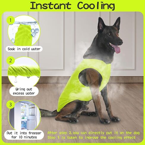 2 Pack Dog Shirts, Ice Pet Vest Dog Clothes for Instant Cooling, Lightweight Breathable Sleeveless T-Shirts for Large Dogs, Light Purple+Fluorescent Green (2XL) in Saudi Arabia