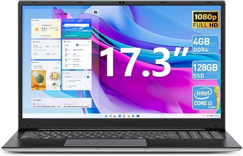Laptop, 17.3 Inch Laptops Computer, 8GB DDR4 256GB SSD Notebook with Celeron N4000 Processor (up to 2.6 GHz), 8000mAh, Webcam, Mini HDMI, USB3.0 * 2, Dual WiFi, Type-C in Saudi Arabia
